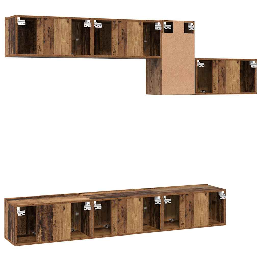 Ensemble meuble TV 7 pcs Bois ancien 60 x 30 x 30 cm - XIOS