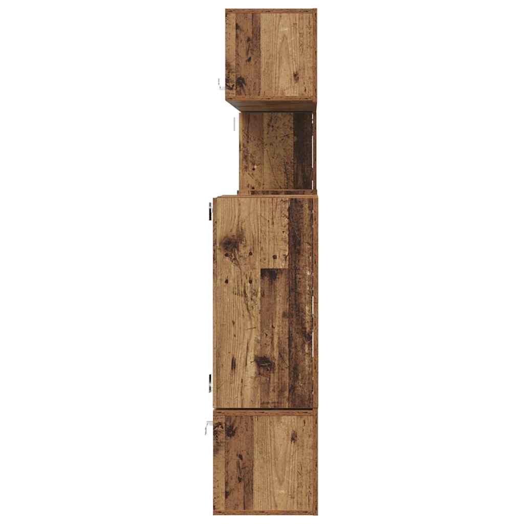 Unites TV Montage mural 4 pcs Bois Ancien Bois d'ingénierie - XIOS