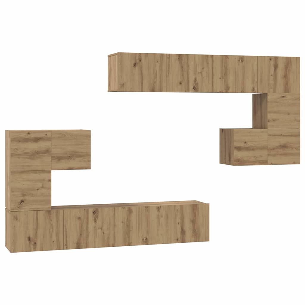 Unites TV Montage mural 4 pcs Chêne artisanal Bois d'ingénierie - XIOS
