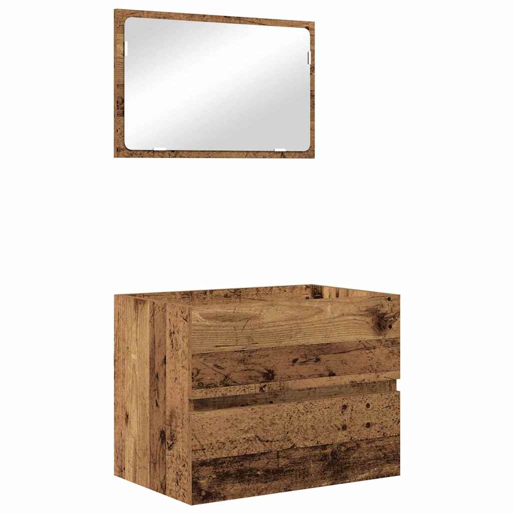 Ensemble de mobilier de salle de bain 3 pièces Bois Ancien