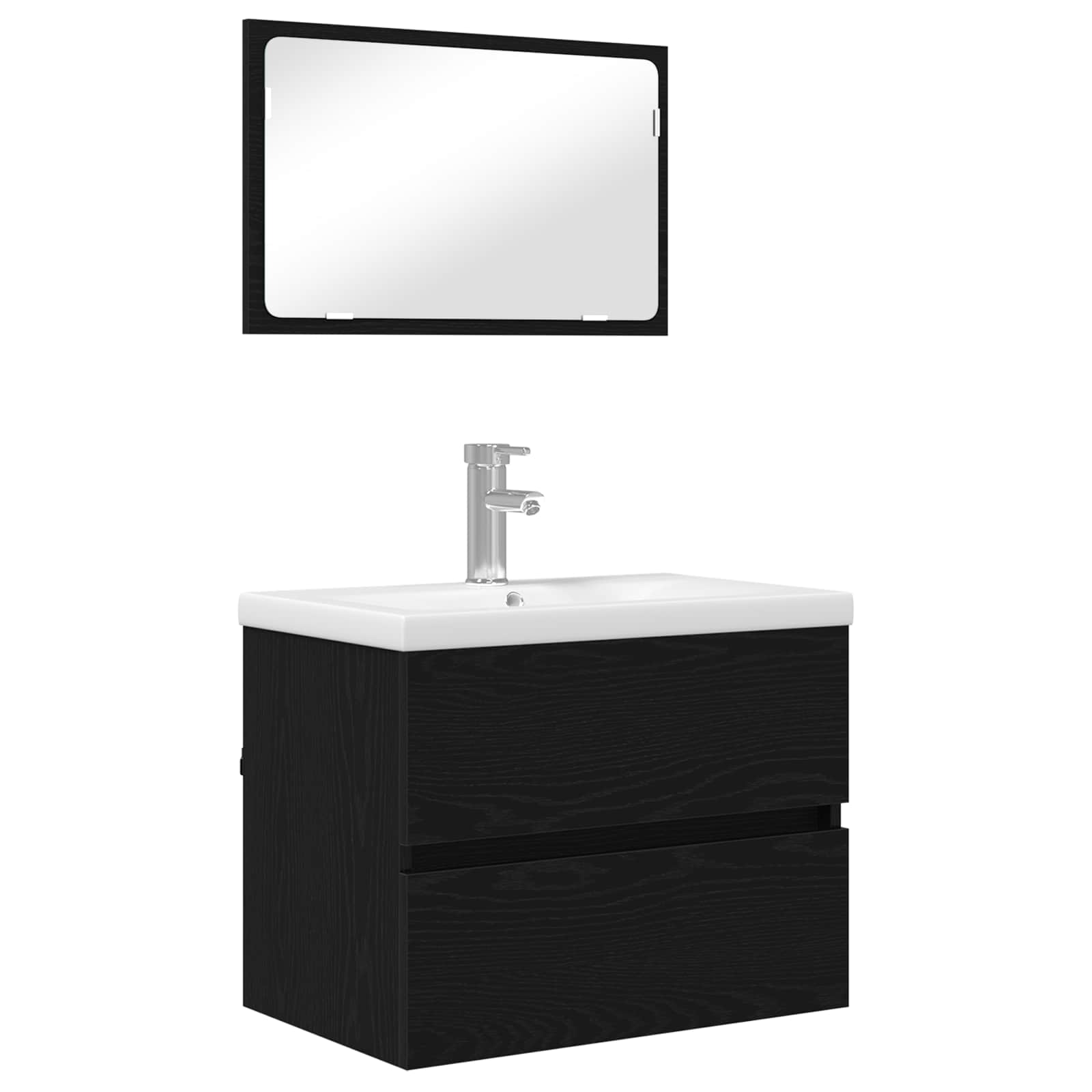 Ensemble de mobilier de salle de bain 3 pièces Chêne noir