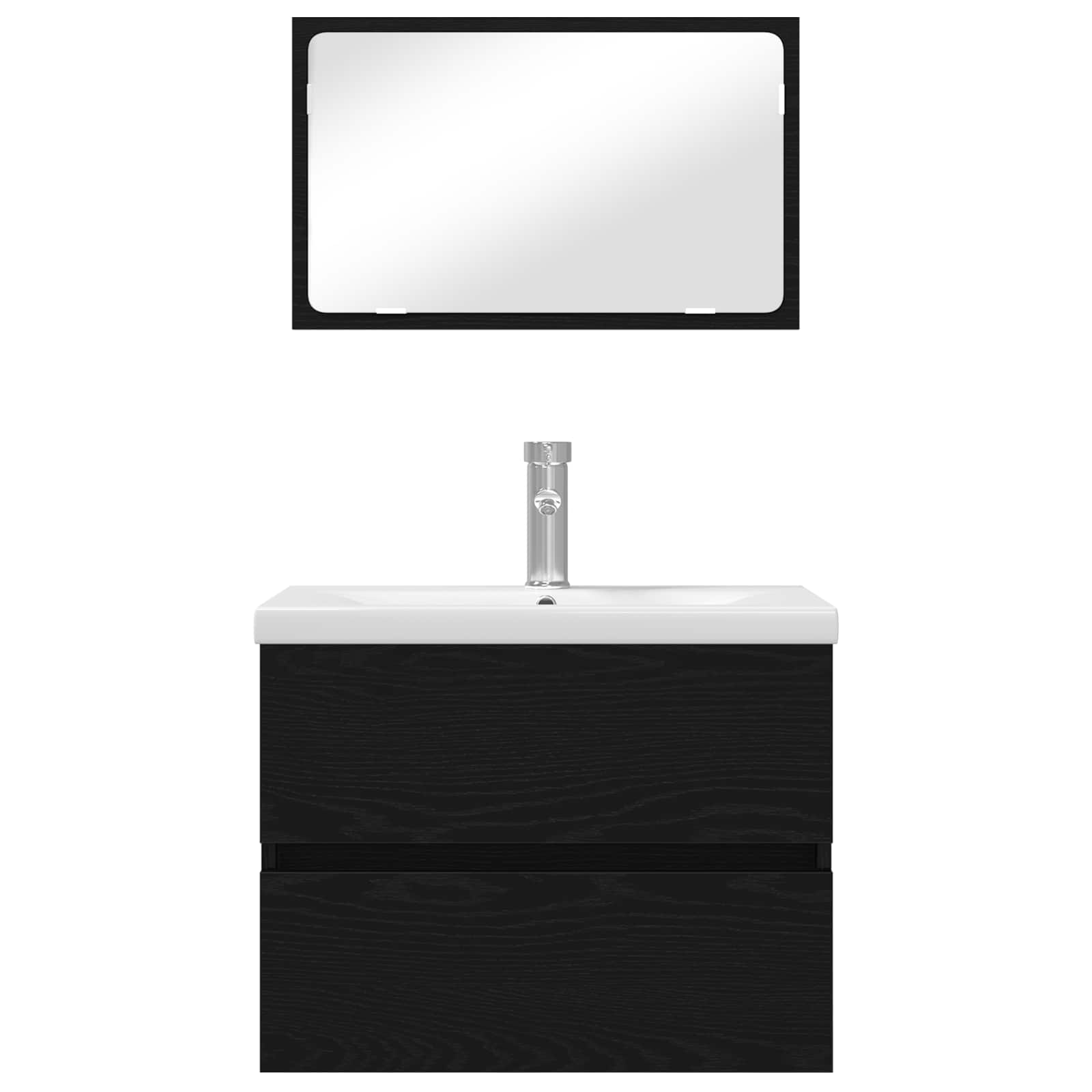 Ensemble de mobilier de salle de bain 3 pièces Chêne noir