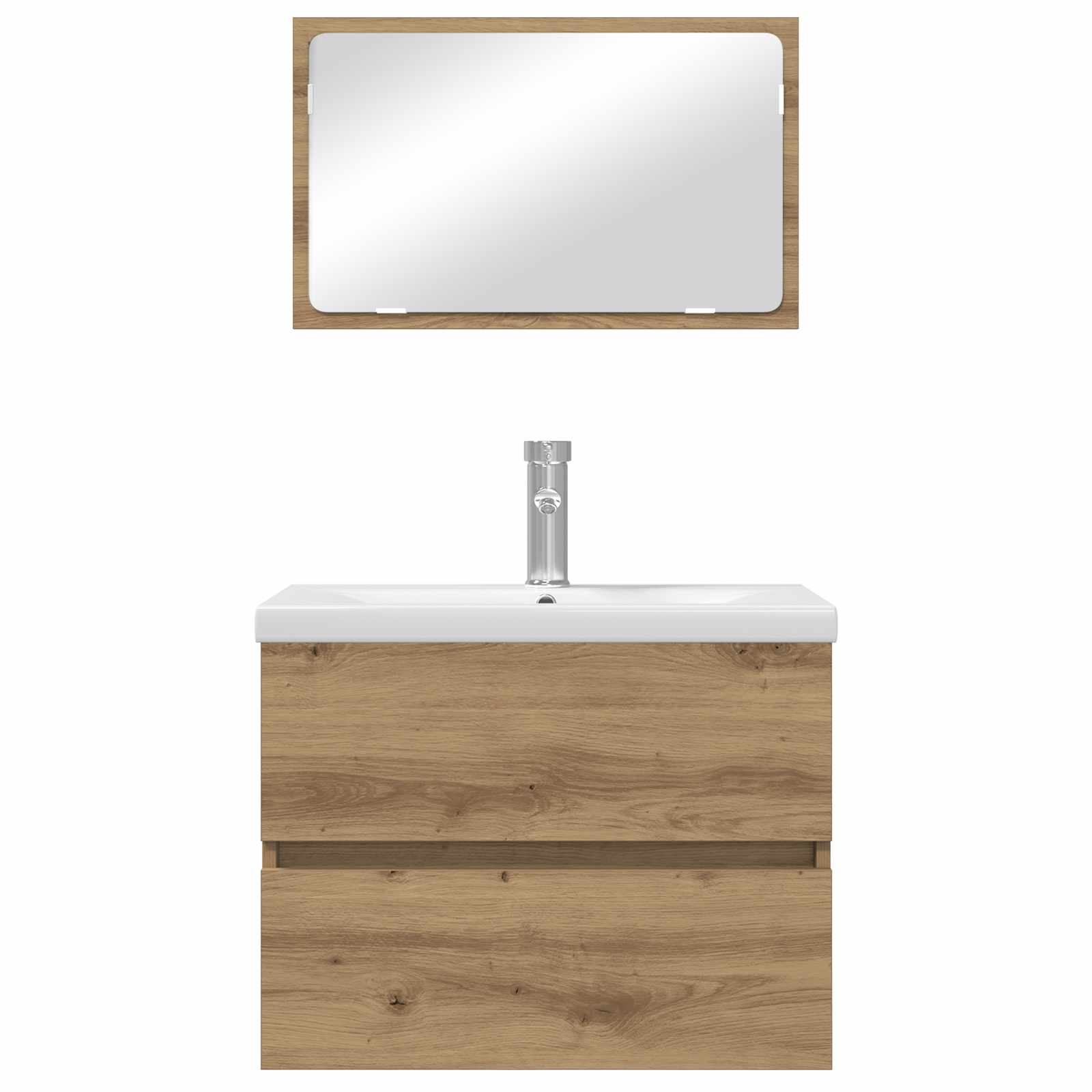 Ensemble de mobilier de salle de bain 3 pc Chêne artisanal