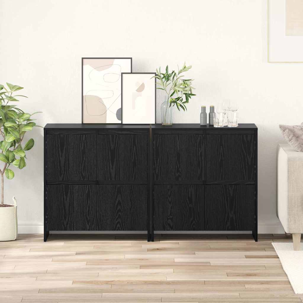 Buffets 2 pcs Chêne noir 70 x 41 x 75 cm Bois d'ingénierie - XIOS