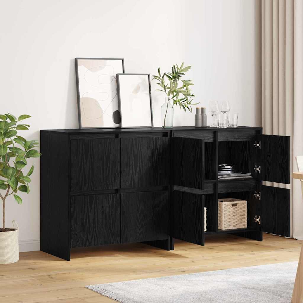 Buffets 2 pcs Chêne noir 70 x 41 x 75 cm Bois d'ingénierie - XIOS