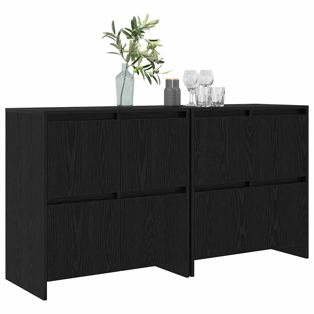 Buffets 2 pcs Chêne noir 70 x 41 x 75 cm Bois d'ingénierie - XIOS