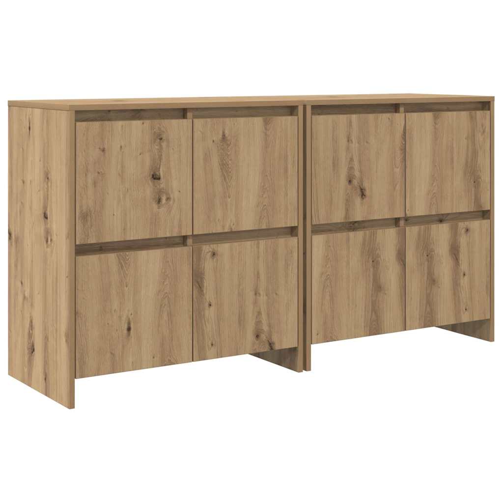 Buffets 2 pcs chêne artisanal 70 x 41 x 75 cm Bois d'ingénierie - XIOS