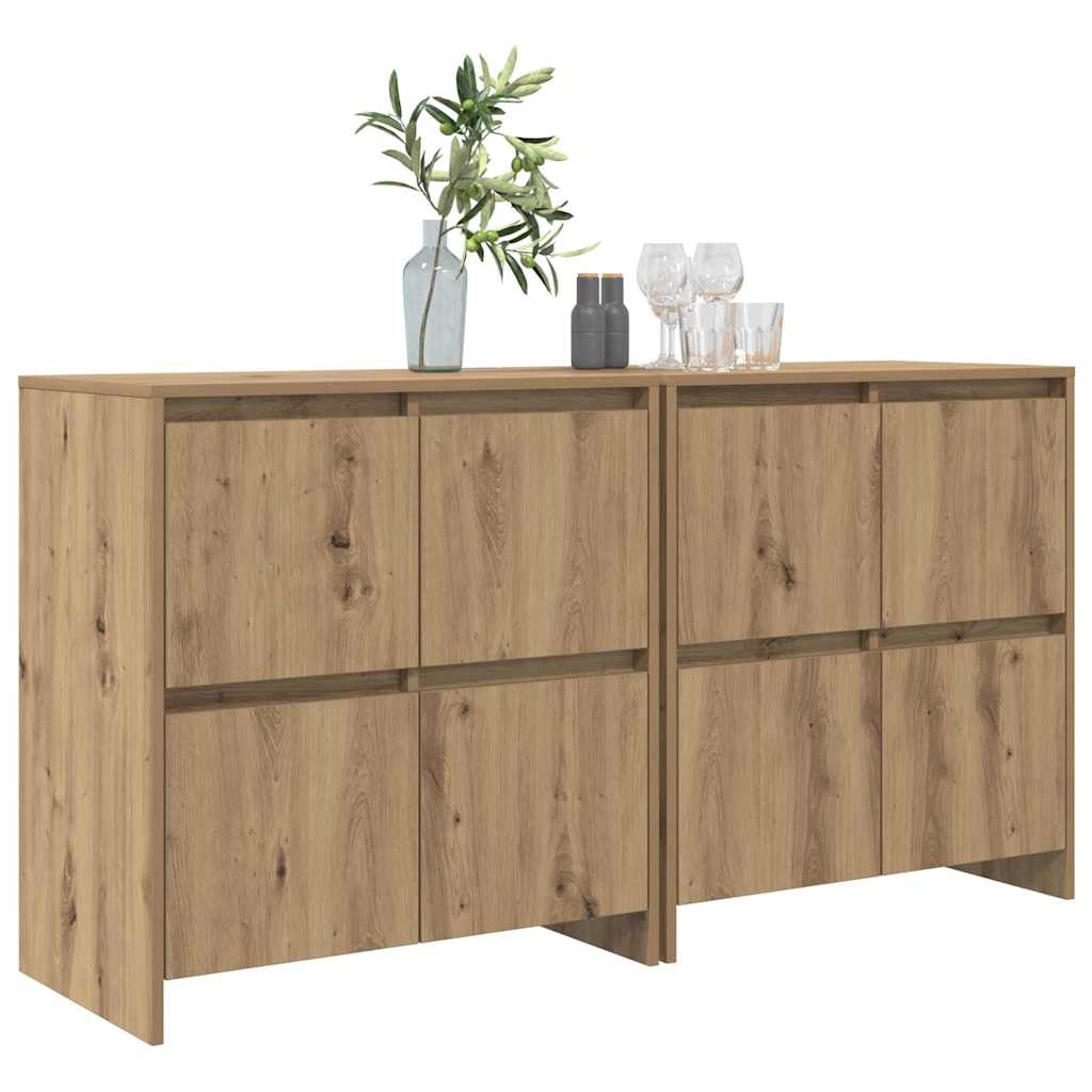 Buffets 2 pcs chêne artisanal 70 x 41 x 75 cm Bois d'ingénierie - XIOS
