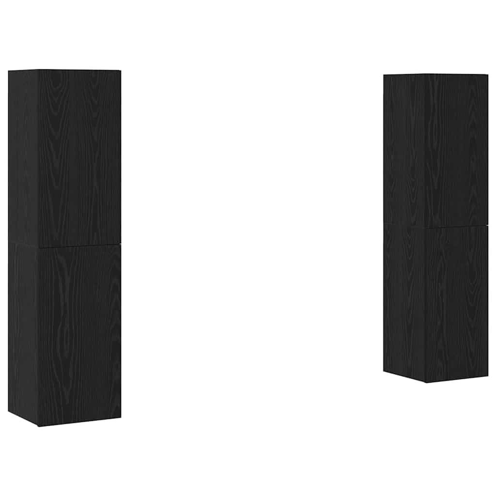 Ensemble meuble TV 4 pc Chêne noir Bois d'ingénierie