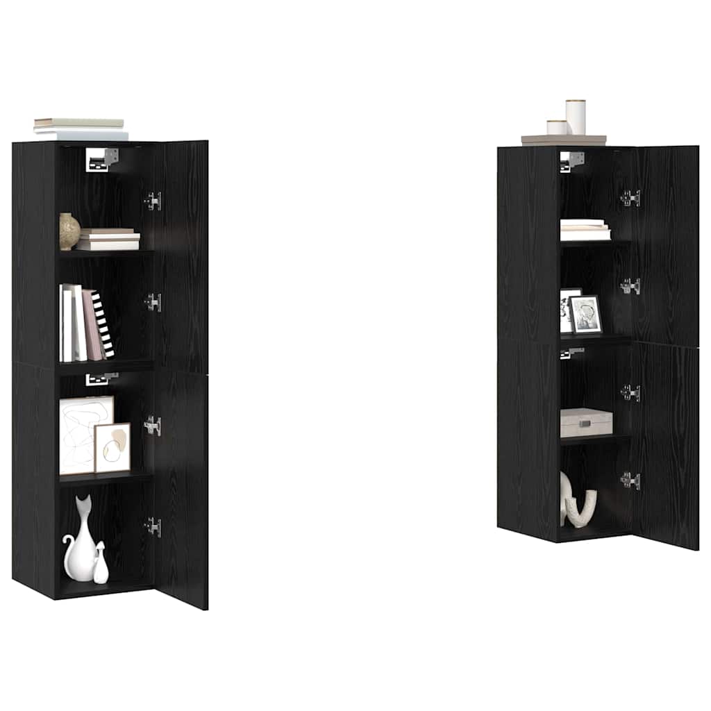 Ensemble meuble TV 4 pc Chêne noir Bois d'ingénierie