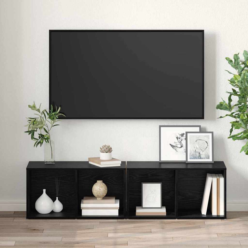 Ensemble meuble TV 2 pcs Chêne noir 37 x 35 x 72 cm - XIOS