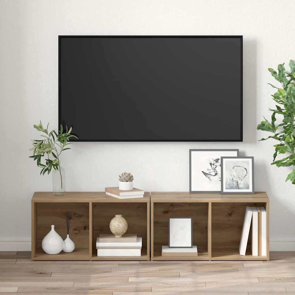 Ensemble meuble TV 2 pcs Chêne artisanal 37 x 35 x 72 cm - XIOS