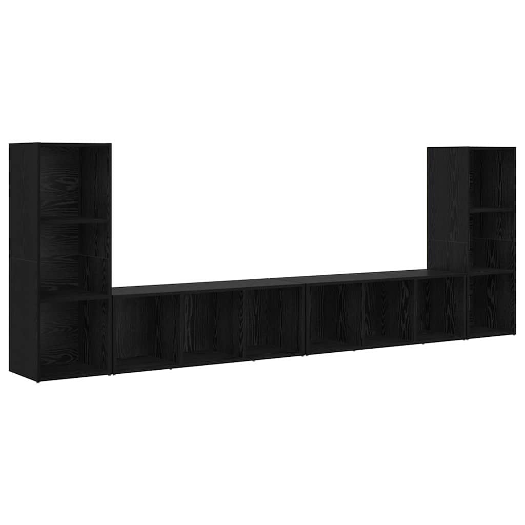 Meuble TV 4 pcs Chêne noir 37 x 35 x 107.5 cm Bois stratifié - XIOS