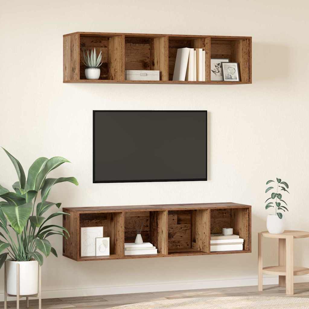 Ensemble meuble TV 2 pcs Bois ancien 37 x 37 x 142.5 cm - XIOS