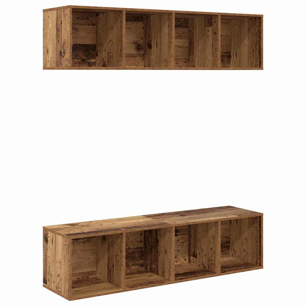 Ensemble meuble TV 2 pcs Bois ancien 37 x 37 x 142.5 cm - XIOS