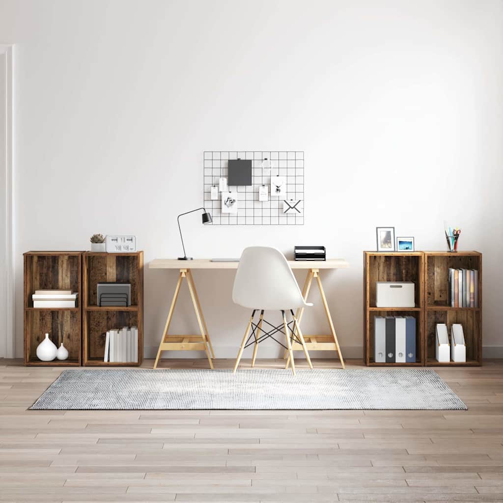 Ensemble meuble TV 4 pc Bois Ancien Bois d'ingénierie