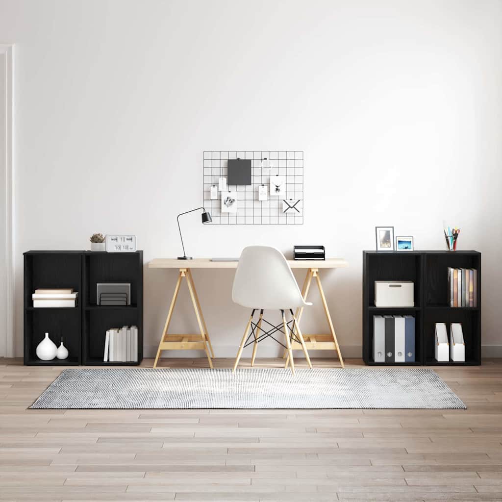 Ensemble meuble TV 4 pc Chêne noir Bois d'ingénierie