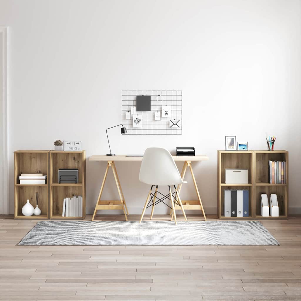 Ensemble meuble TV 4 pc Chêne artisanal Bois d'ingénierie