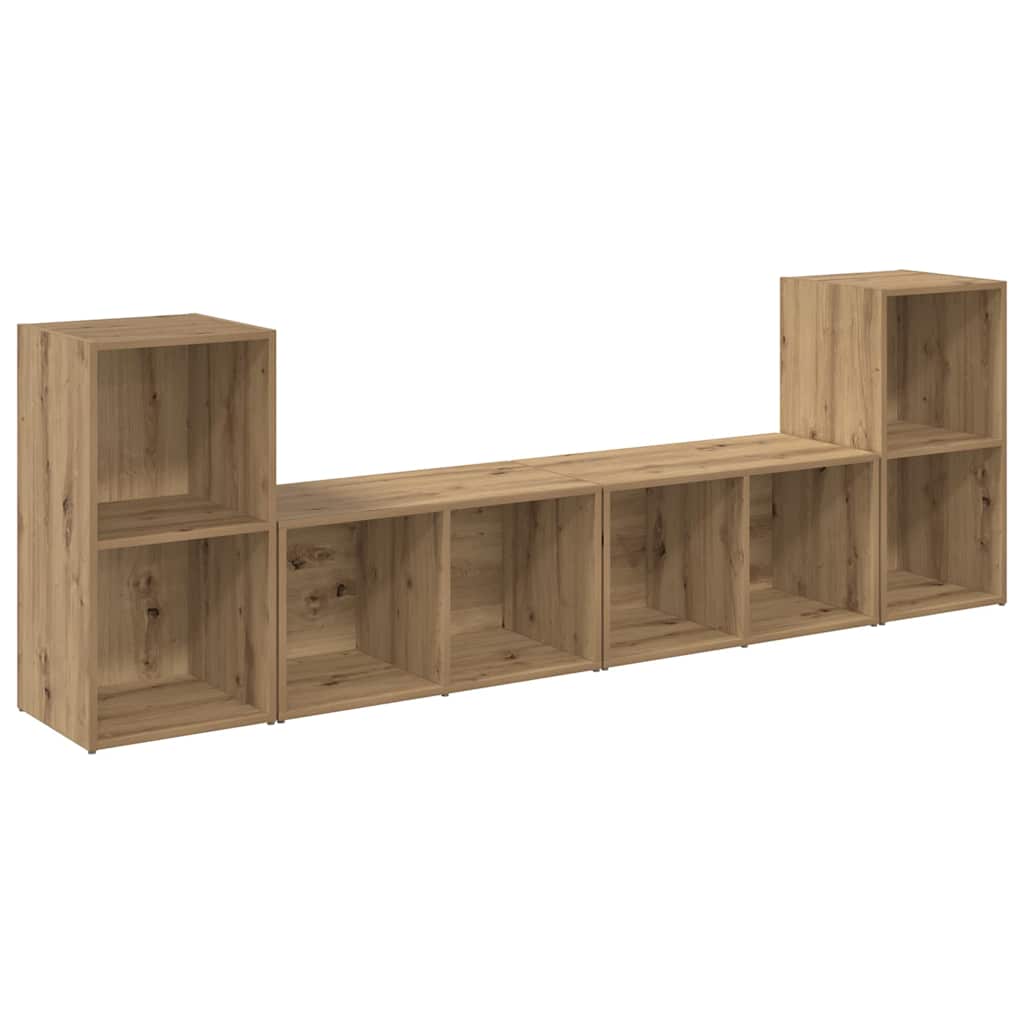 Ensemble meuble TV 4 pc Chêne artisanal Bois d'ingénierie