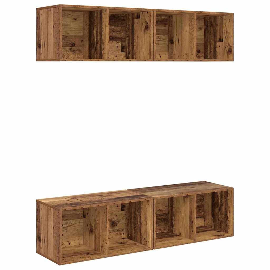 Ensemble meuble TV 4 pcs Bois Ancien 37 x 37 x 72 cm - XIOS