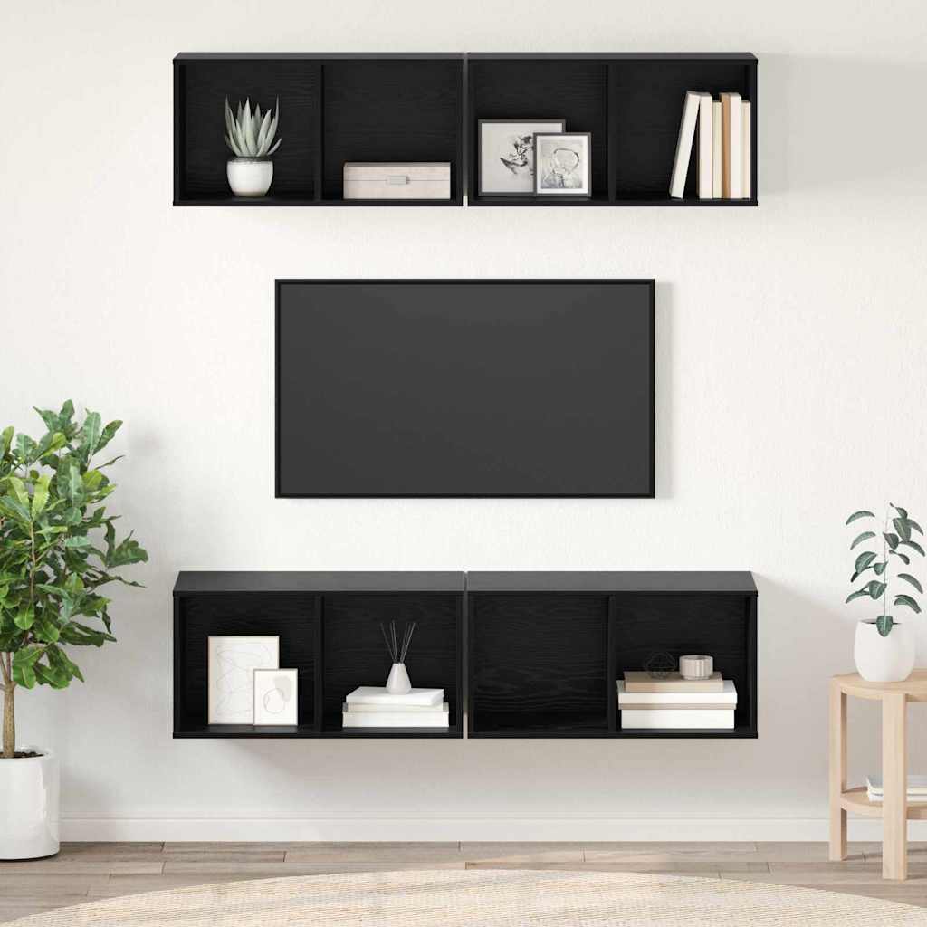 Ensemble meuble TV 4 pcs Chêne noir 37 x 37 x 72 cm - XIOS