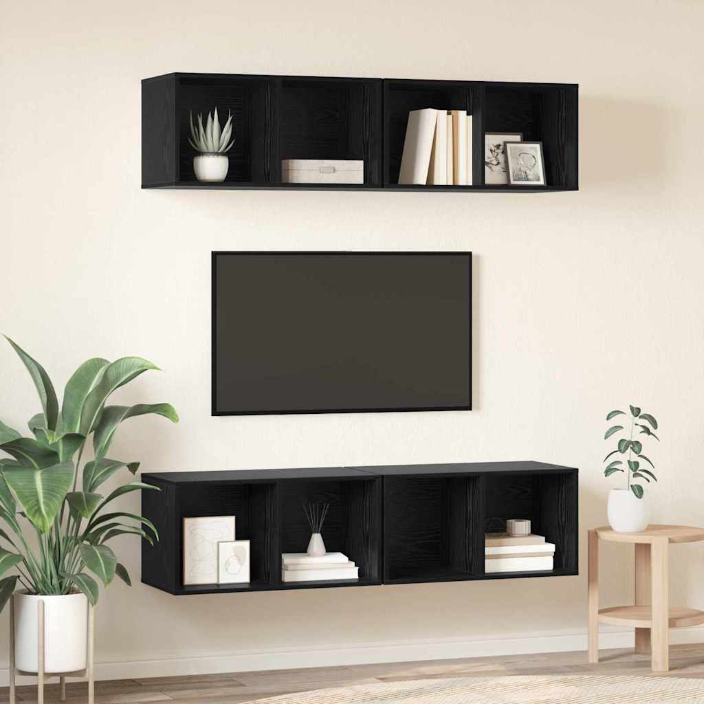 Ensemble meuble TV 4 pcs Chêne noir 37 x 37 x 72 cm - XIOS