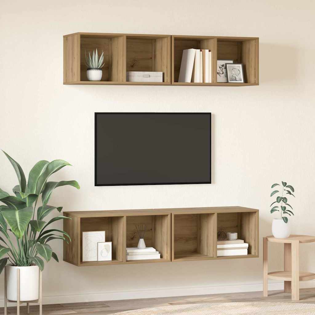 Ensemble meuble TV 4 pcs Chêne artisanal 37 x 37 x 72 cm - XIOS