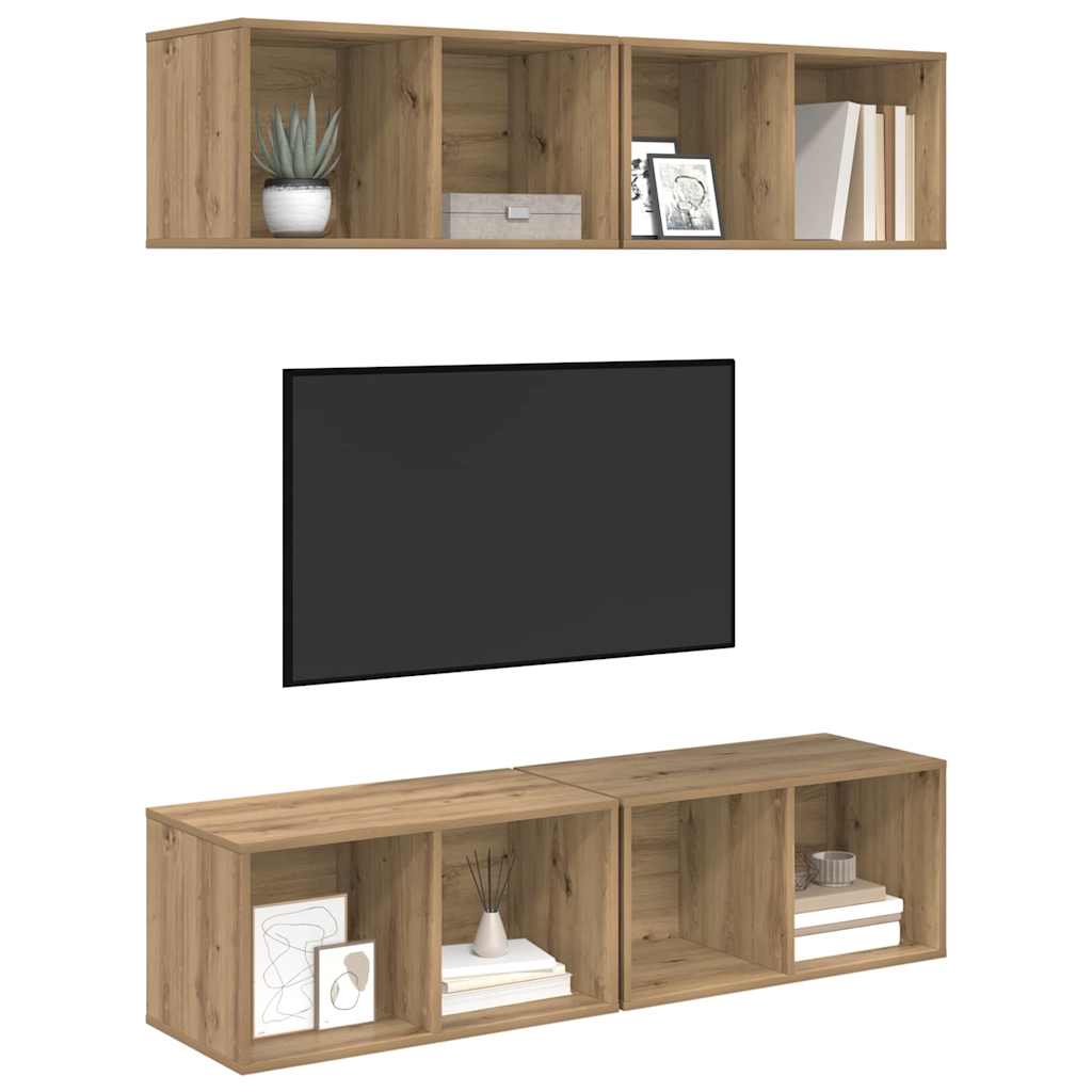 Ensemble meuble TV 4 pcs Chêne artisanal 37 x 37 x 72 cm - XIOS