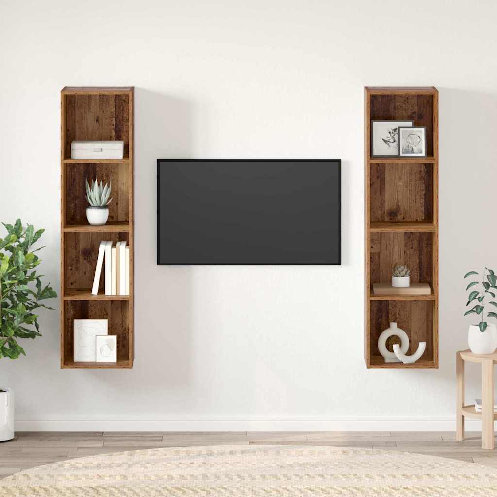 Meuble TV 2 pcs Marron 37 x 37 x 142.5 cm Bois d'ingénierie - XIOS