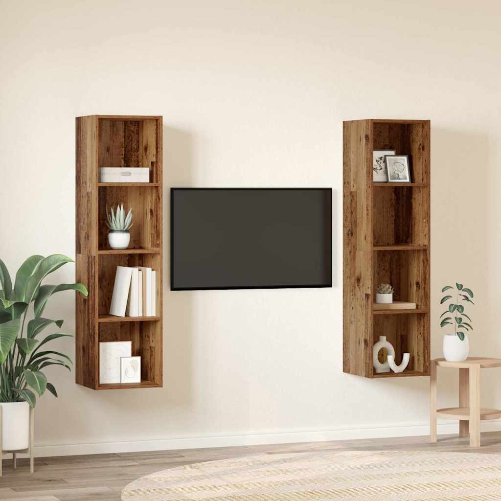 Meuble TV 2 pcs Marron 37 x 37 x 142.5 cm Bois d'ingénierie - XIOS