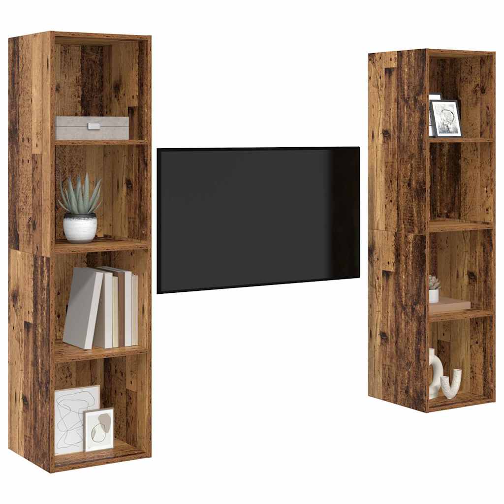 Meuble TV 2 pcs Marron 37 x 37 x 142.5 cm Bois d'ingénierie - XIOS