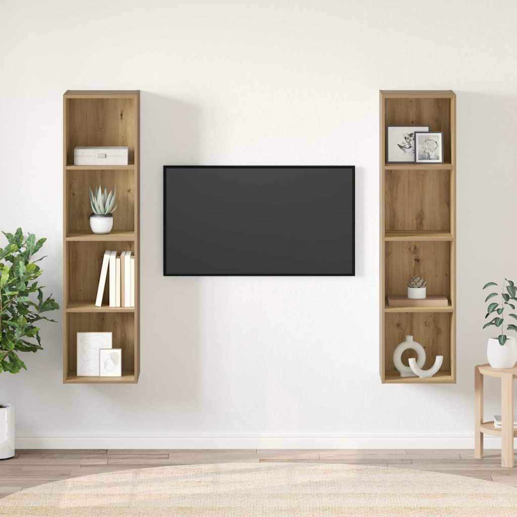 Meuble TV 2 pcs Marron 37 x 37 x 142.5 cm Bois d'ingénierie - XIOS
