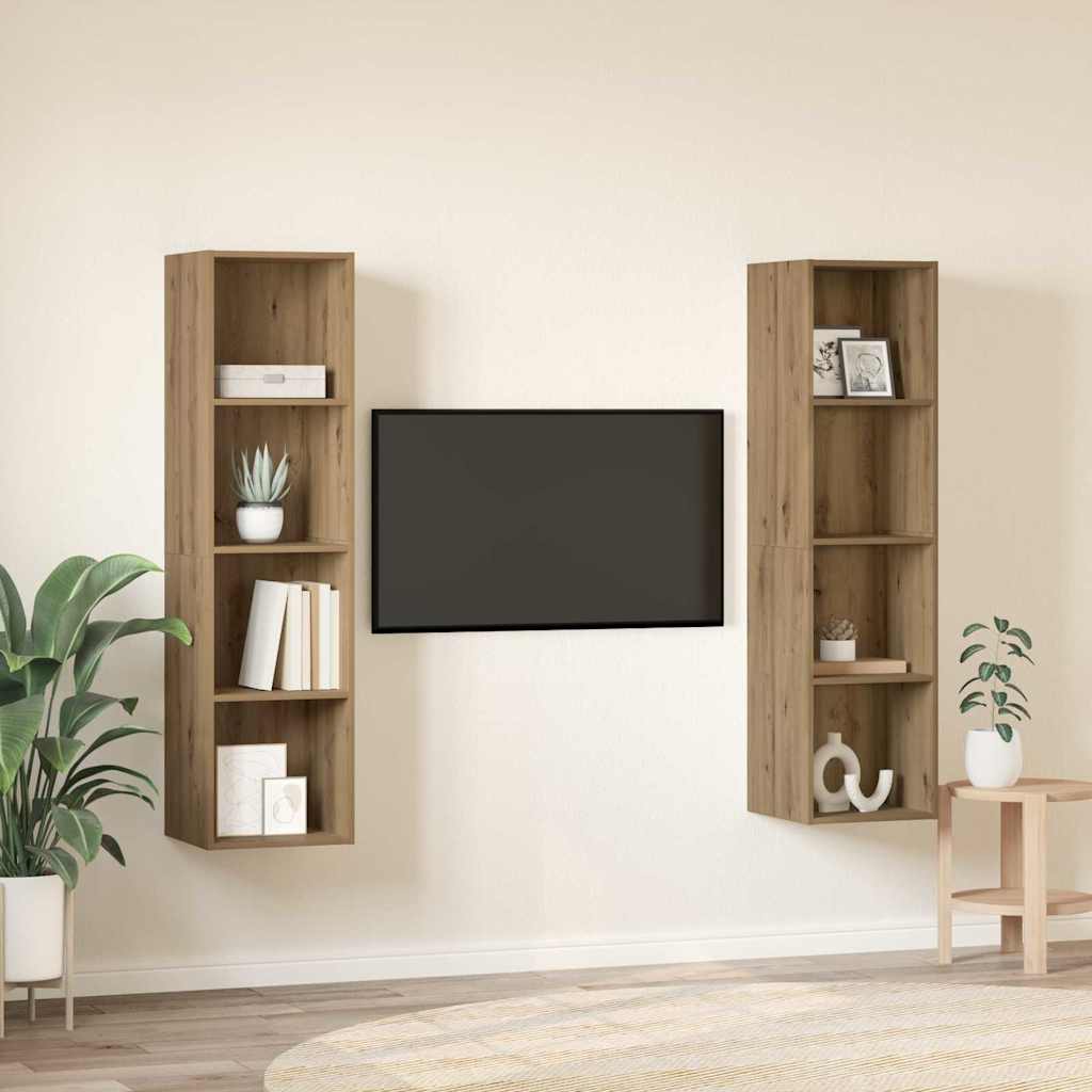 Meuble TV 2 pcs Marron 37 x 37 x 142.5 cm Bois d'ingénierie - XIOS