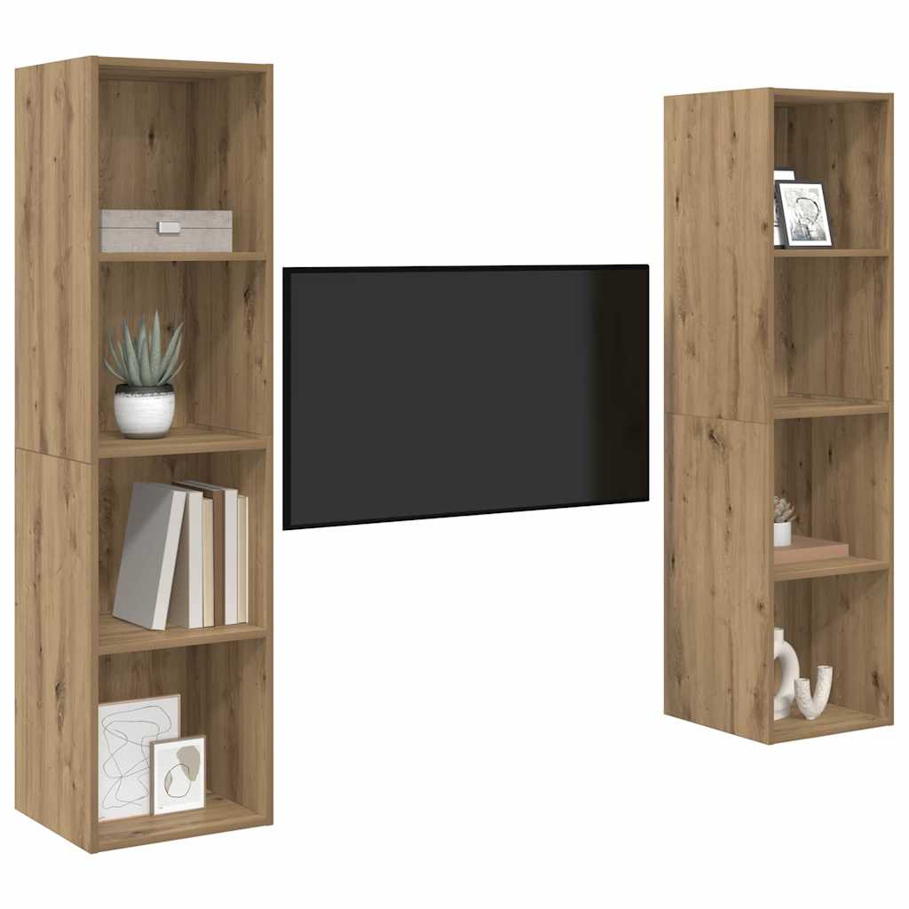 Meuble TV 2 pcs Marron 37 x 37 x 142.5 cm Bois d'ingénierie - XIOS