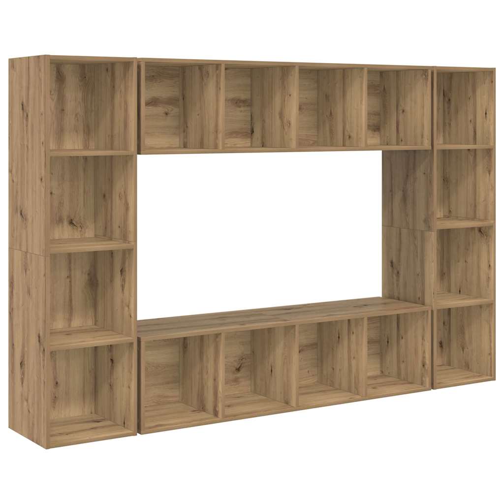 Ensemble meuble TV 4 pc Marron Bois d'ingénierie