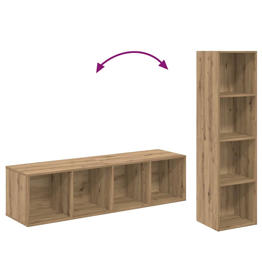 Ensemble meuble TV 4 pc Marron Bois d'ingénierie