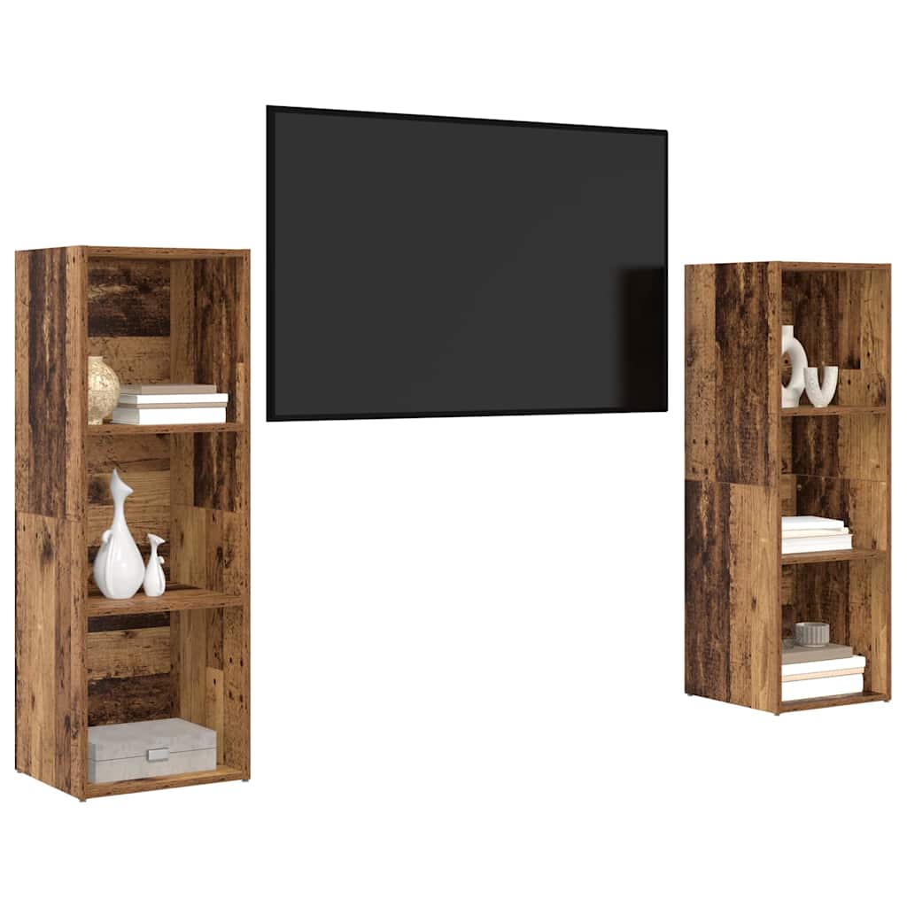 Ensemble meuble TV 2 pcs Bois ancien 107 x 35 x 37 cm - XIOS