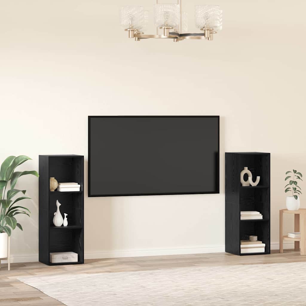 Ensemble meuble TV 2 pcs Chêne noir 107 x 35 x 37 cm - XIOS
