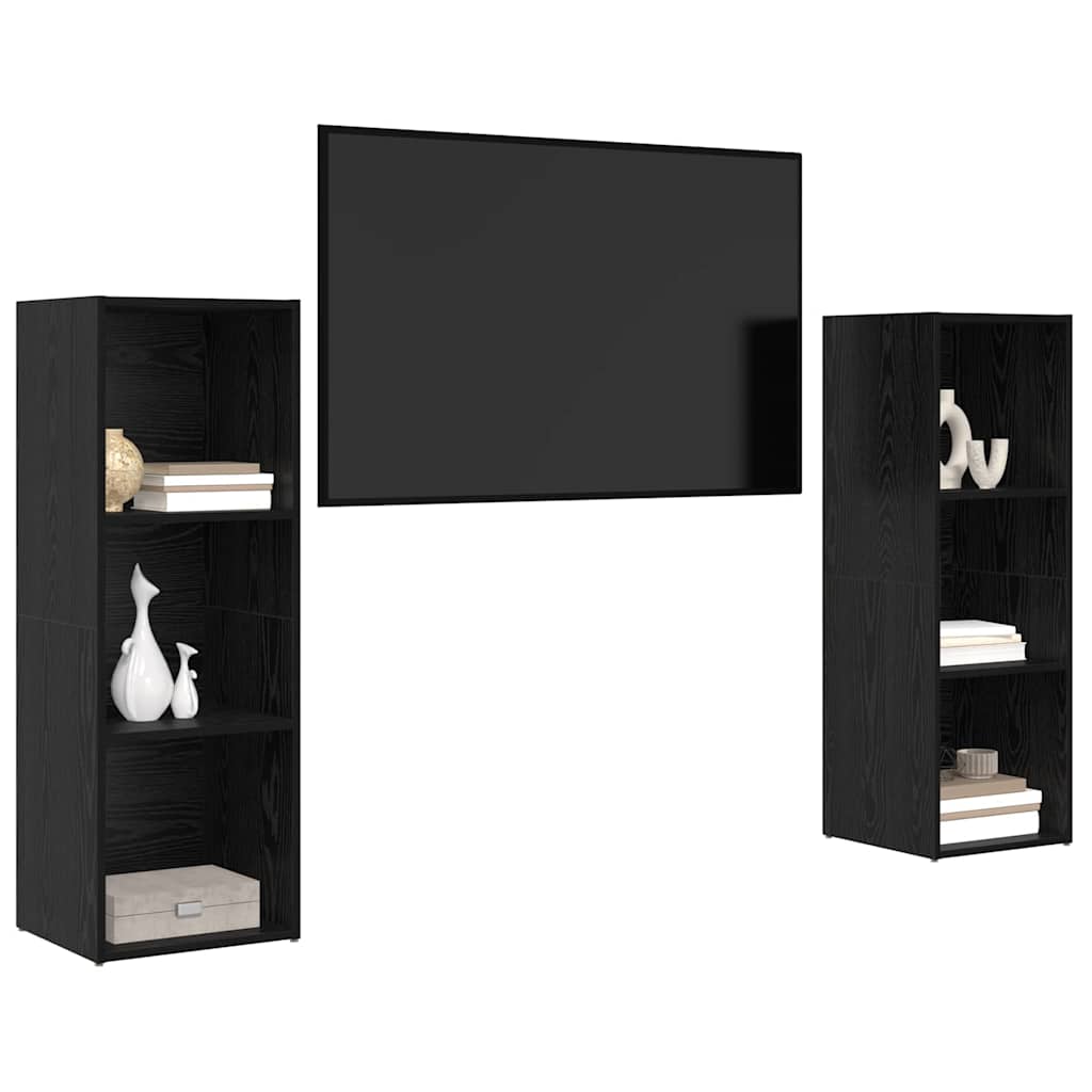 Ensemble meuble TV 2 pcs Chêne noir 107 x 35 x 37 cm - XIOS