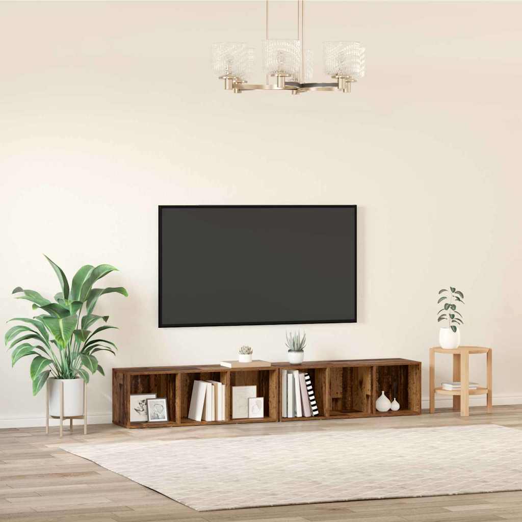 Ensemble meuble TV 2 pcs Bois Ancien 37 x 35 x 107cm - XIOS