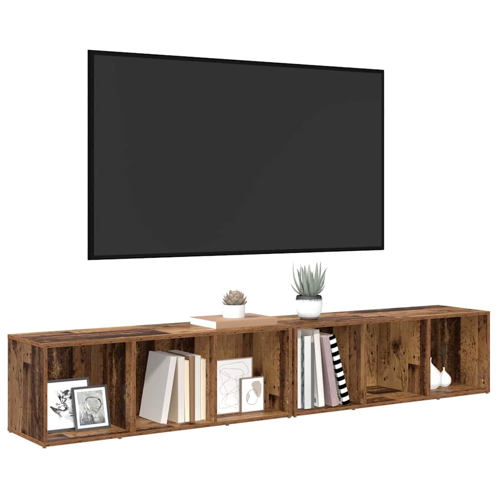 Ensemble meuble TV 2 pcs Bois Ancien 37 x 35 x 107cm - XIOS