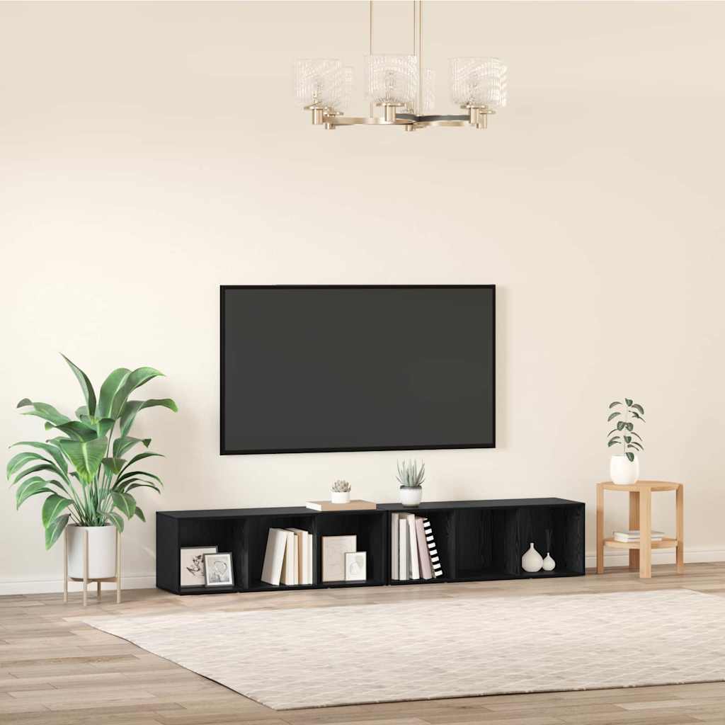 Ensemble meuble TV 2 pcs Chêne noir 37 x 35 x 107cm - XIOS