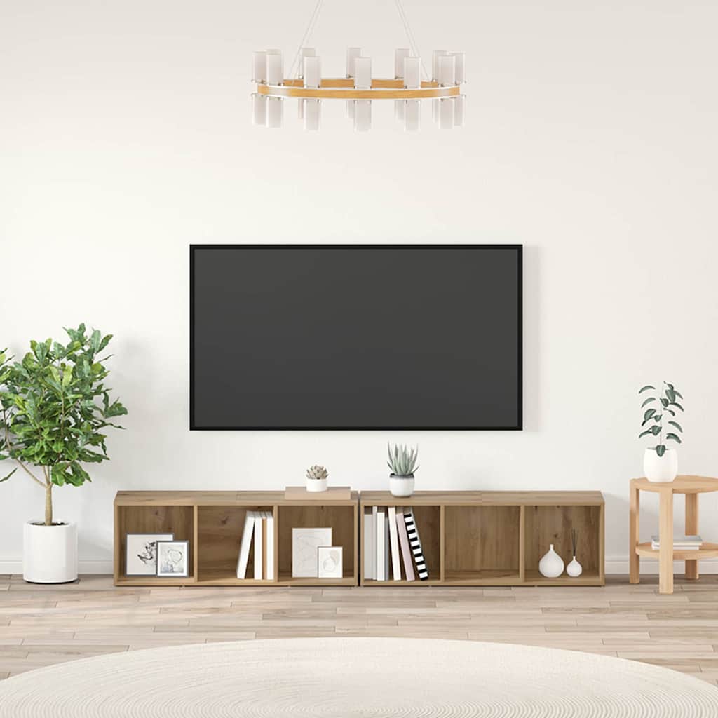 Ensemble meuble TV 2 pcs Chêne artisanal 37 x 35 x 107cm - XIOS