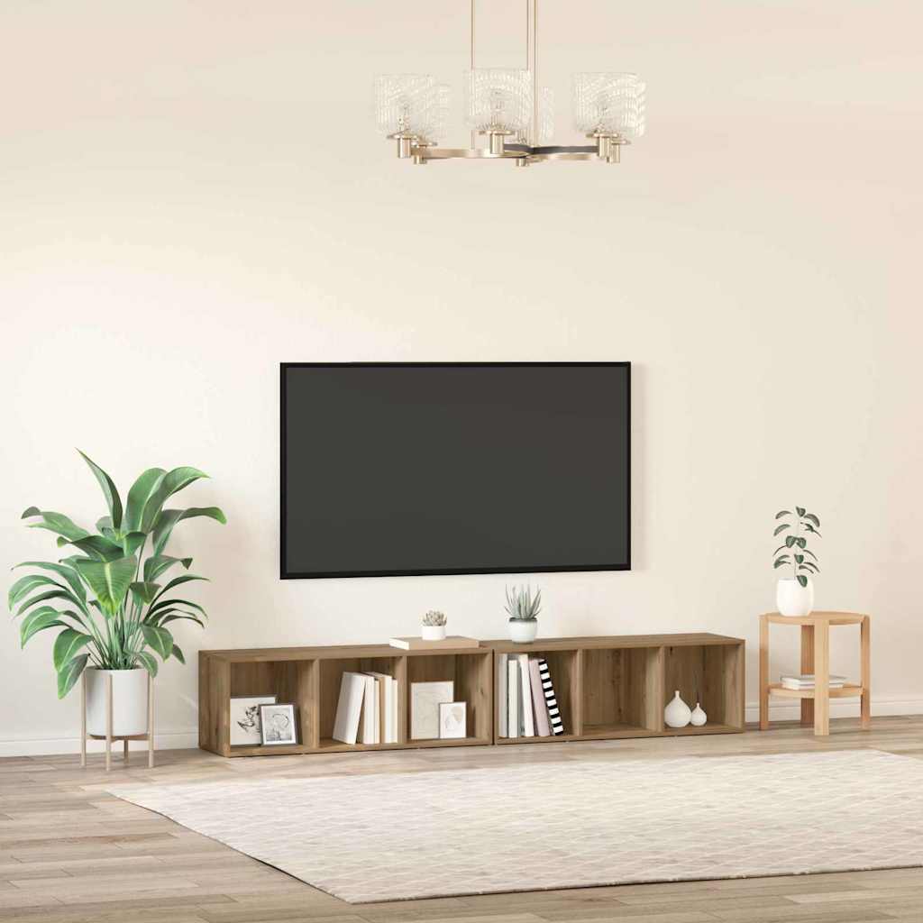 Ensemble meuble TV 2 pcs Chêne artisanal 37 x 35 x 107cm - XIOS