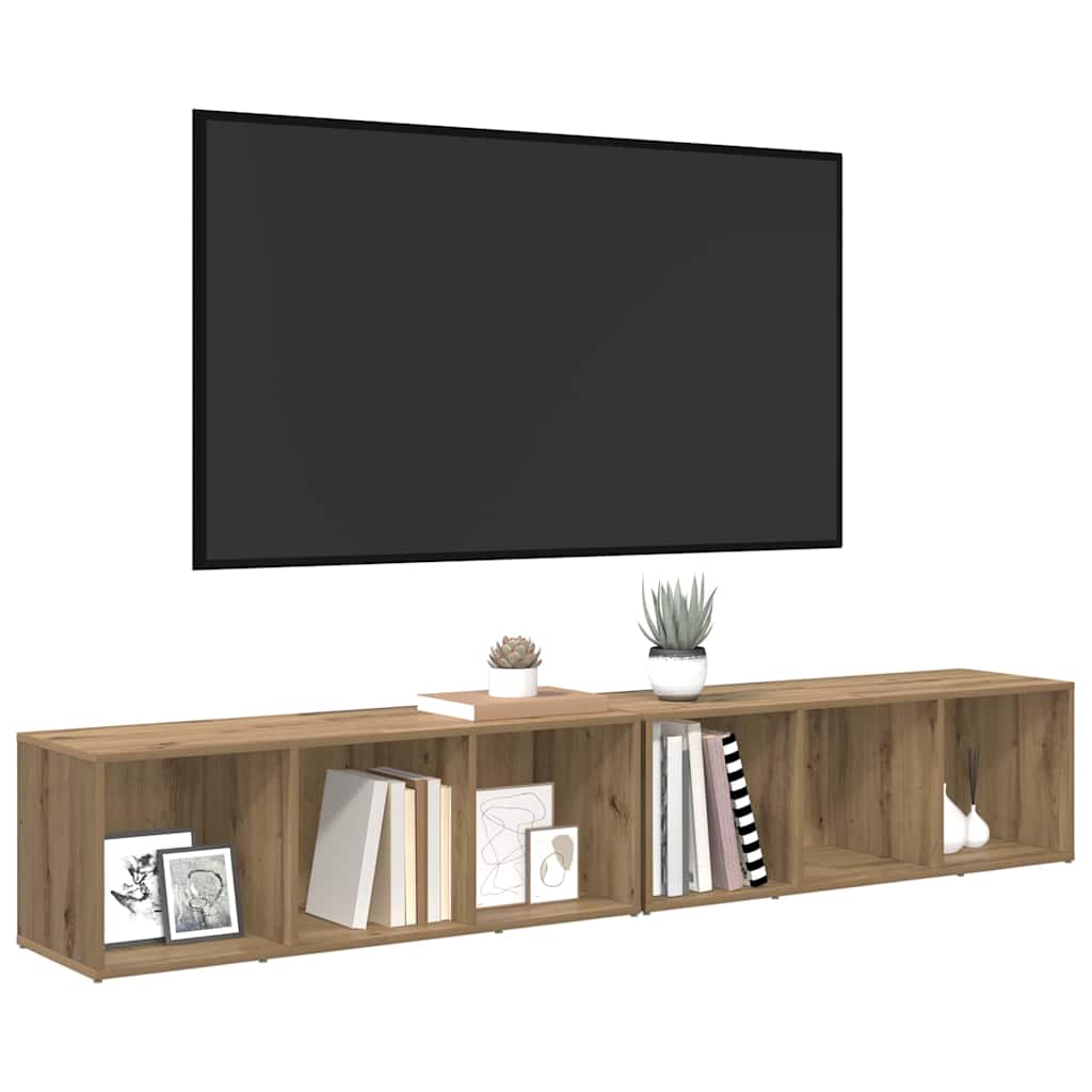 Ensemble meuble TV 2 pcs Chêne artisanal 37 x 35 x 107cm - XIOS