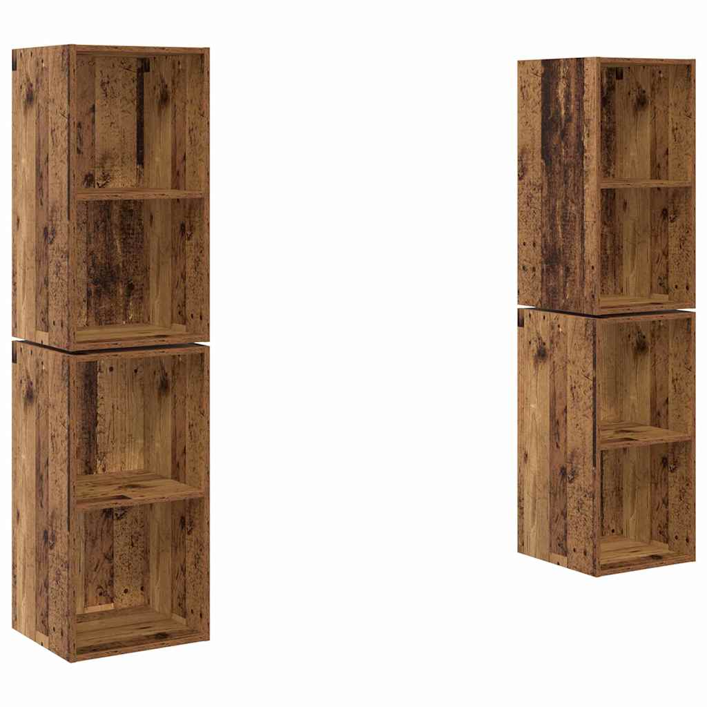 Ensemble meuble TV 4 pc Bois Ancien Bois d'ingénierie