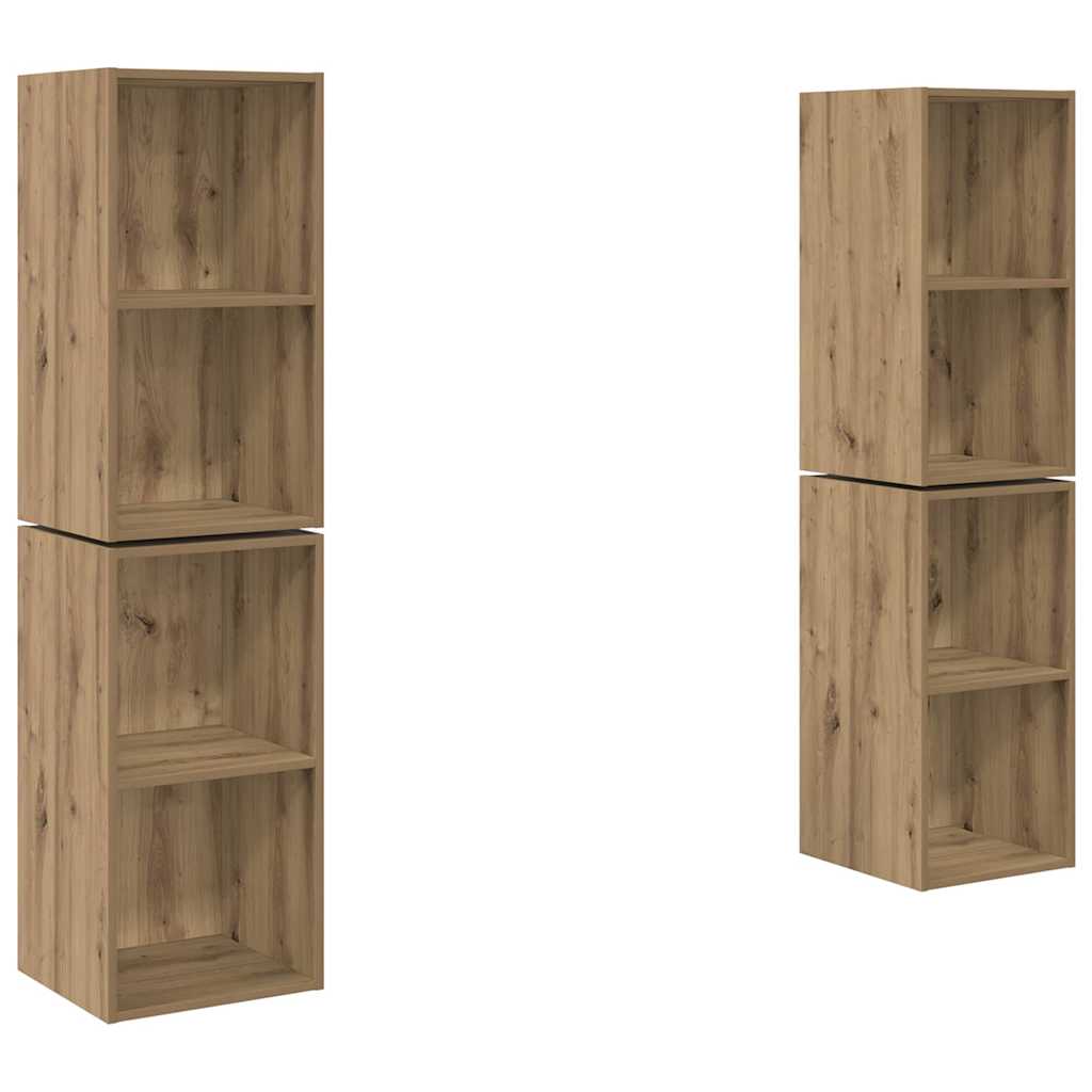 Ensemble meuble TV 4 pc Chêne artisanal Bois d'ingénierie