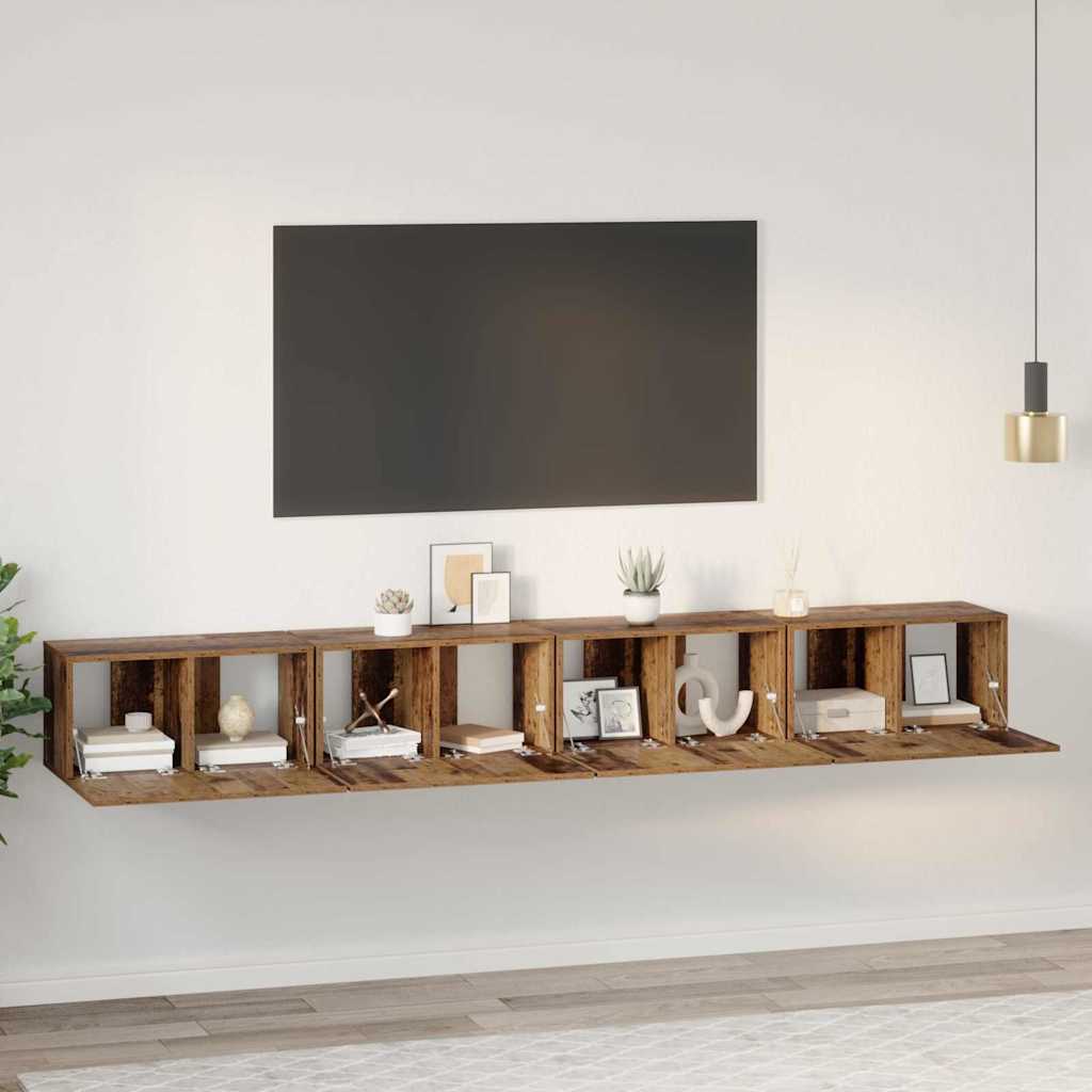 Ensemble meuble TV 4 pcs Bois Ancien 60 x 30 x 30 cm - XIOS