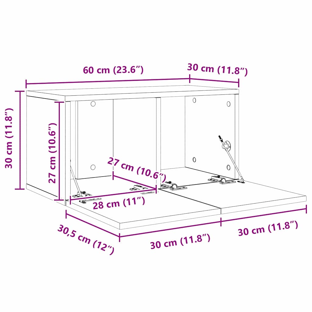 Ensemble meuble TV 4 pcs Bois Ancien 60 x 30 x 30 cm - XIOS