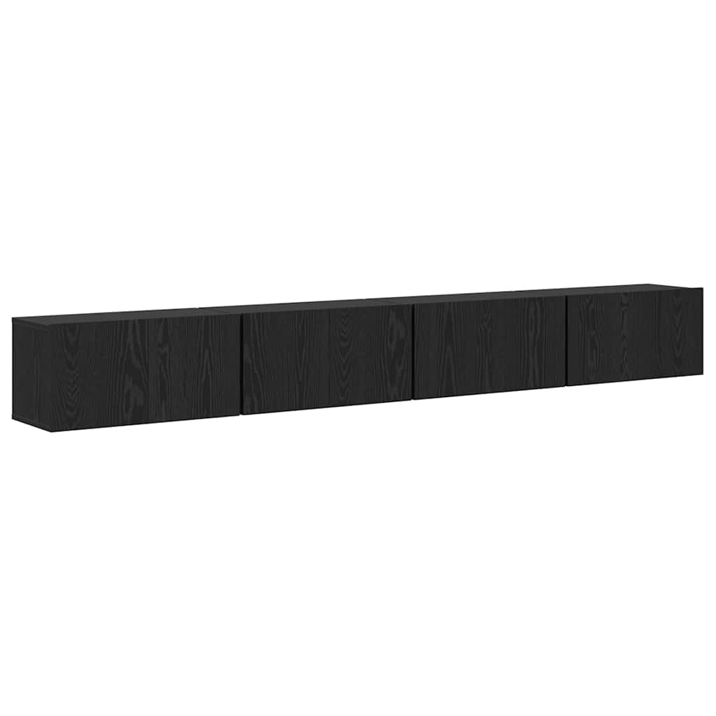 Ensemble meuble TV 4 pc Chêne noir Bois d'ingénierie